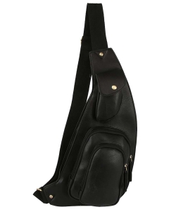 Small Sling Bag Crossbody Fanny Pack Chest Bag LQ313 BLACK